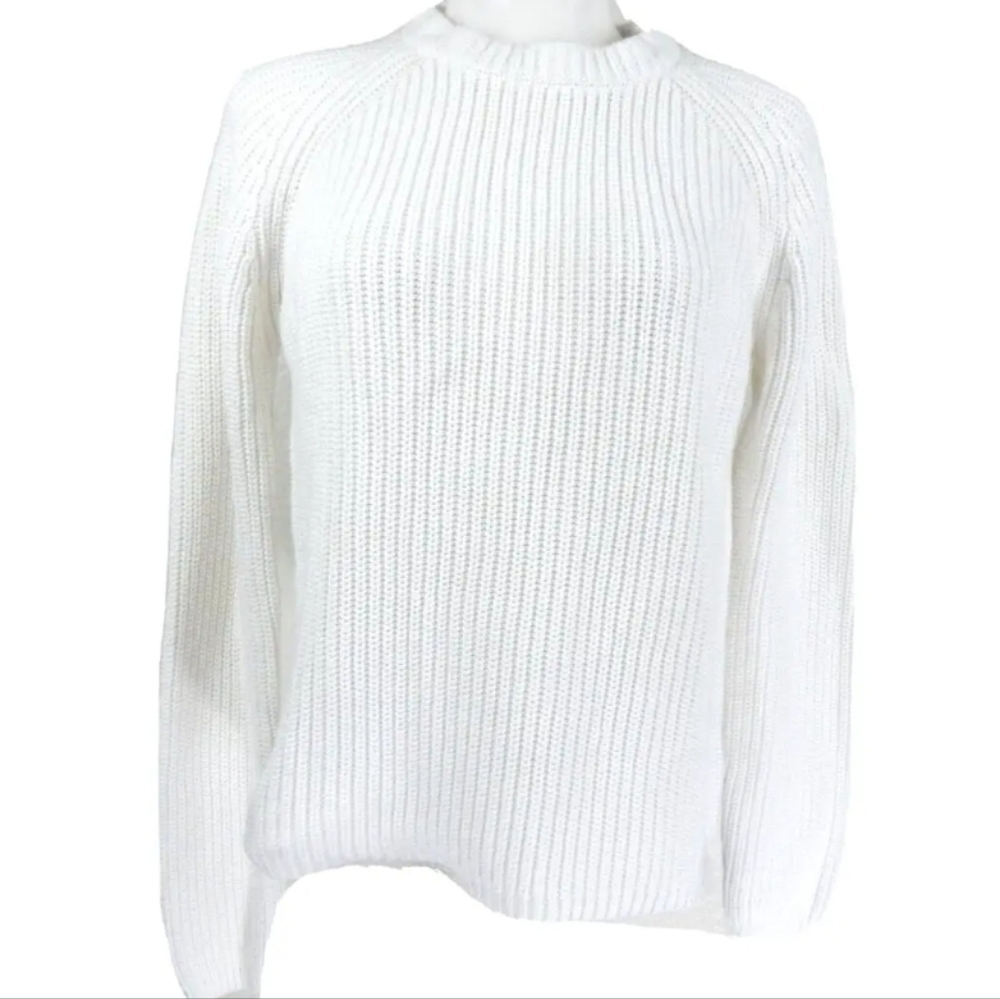 525 America White Ribbed Sweater
